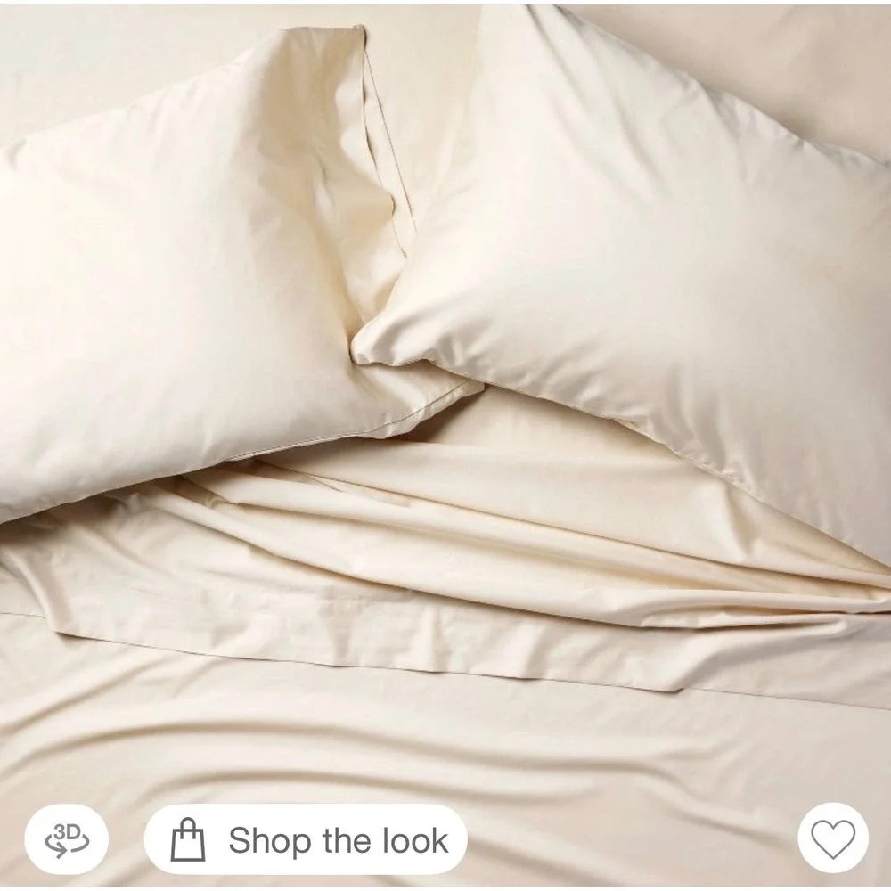 King 600 Thread Count Sateen Pillowcases Natural - Casaluna™